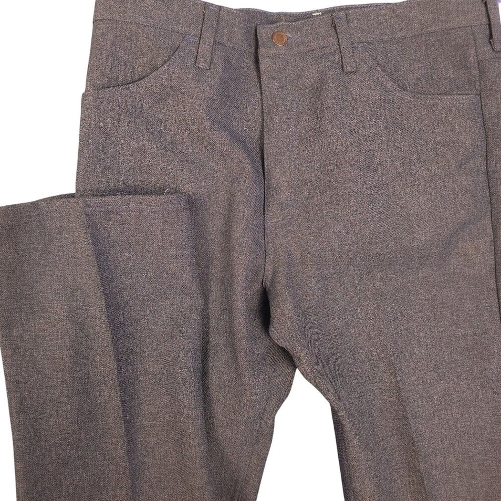 Vintage Wrangler Men's 36x30 Dark Gray Polyester Western Cowboy Slacks USA